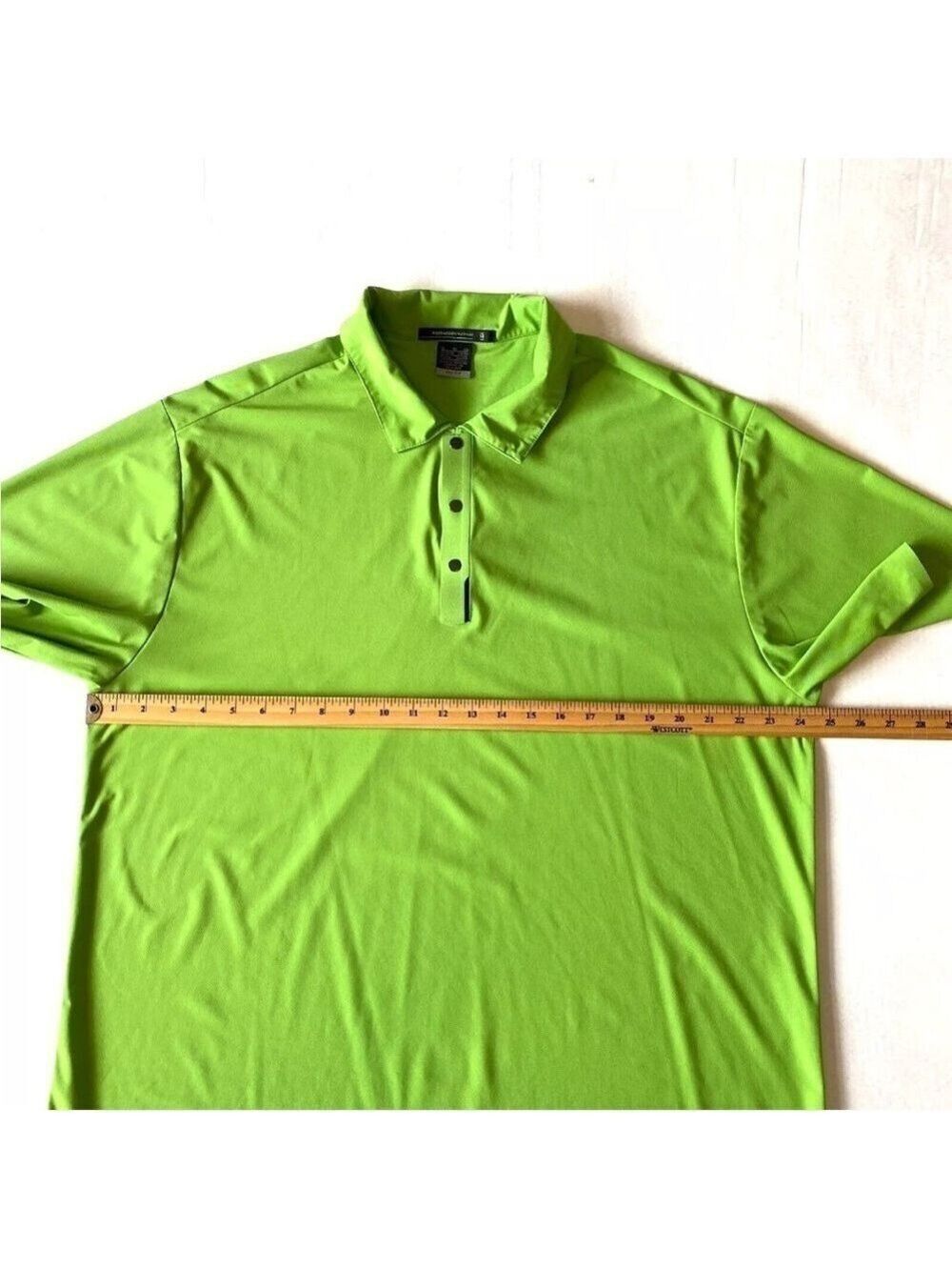 Nike Tiger Woods Platinum Dri-Fit Polo Shirt Size XL Green Snap button - Picture 8 of 9
